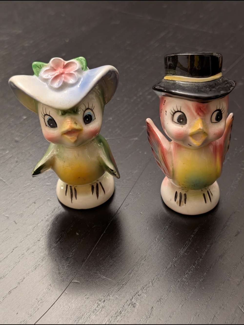Ceramic Decorative Bird Salt and Pepper Shaker Set - Pastel Multi-Color